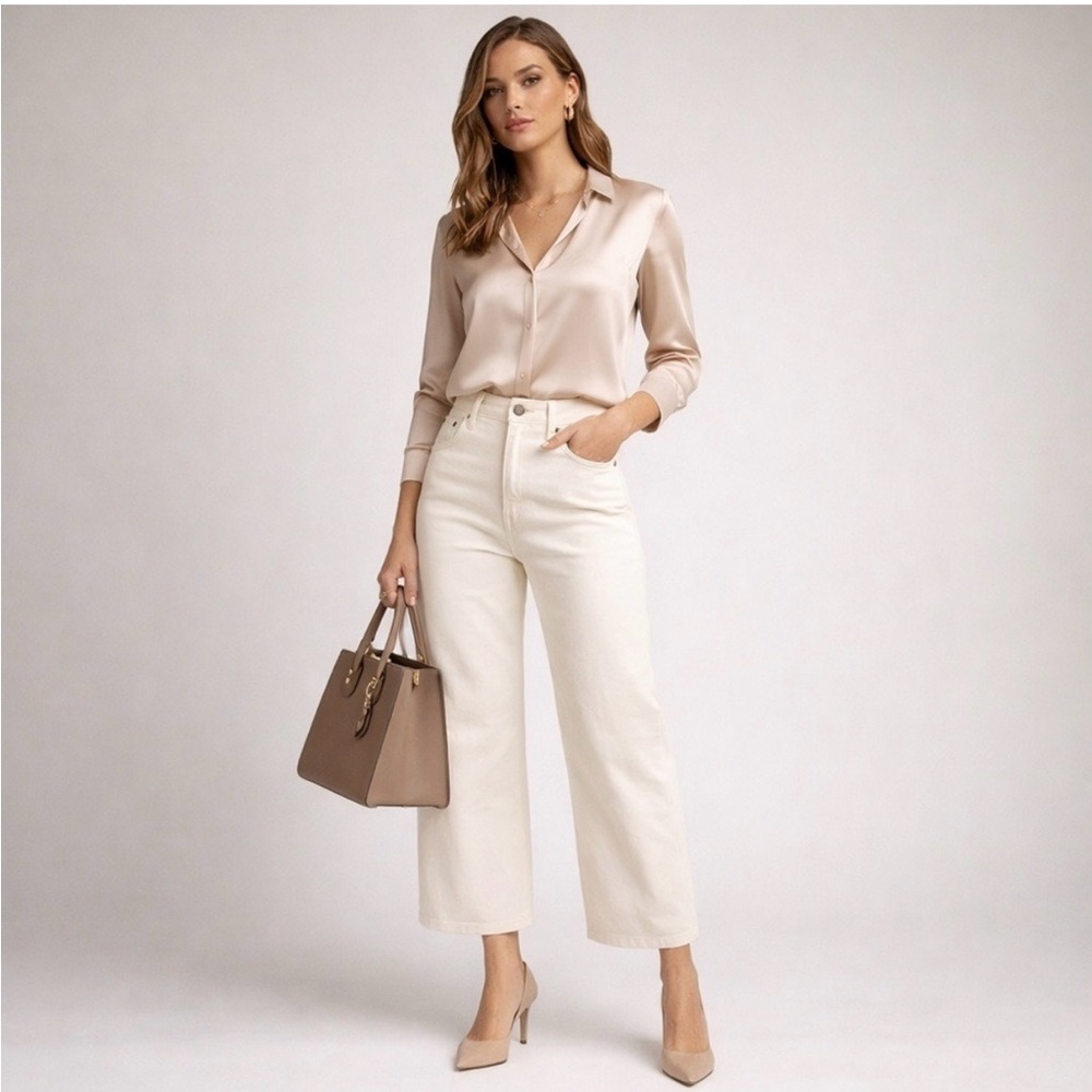 Madewell Perfect Vintage Cropped Wide Leg Jeans - White